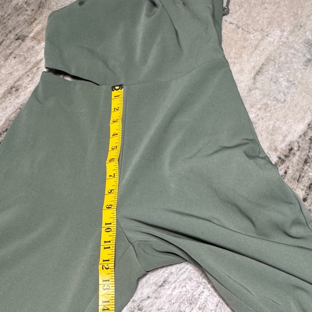 Sage The Label Jumpsuit Womens XS One Shoulder Cutout Wide Leg Sage Green - Picture 9 of 12